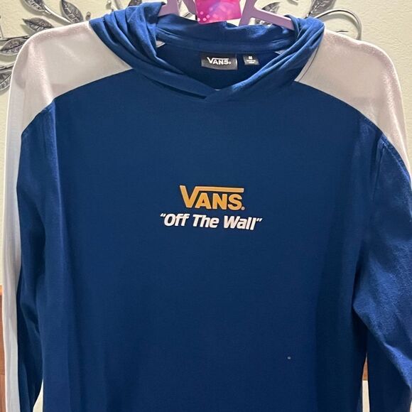 EUC Vans Blue and White Hoodie Size Medium #054 - Picture 6 of 6